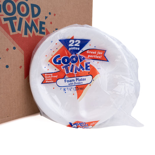 Good Time Foam Plates w Dividers 8 7/8 24/22ct