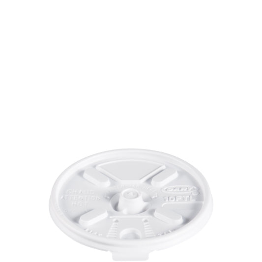 Dart 10oz HIPS Plastic Lift'n'Lock Lid White 10FTL-1000