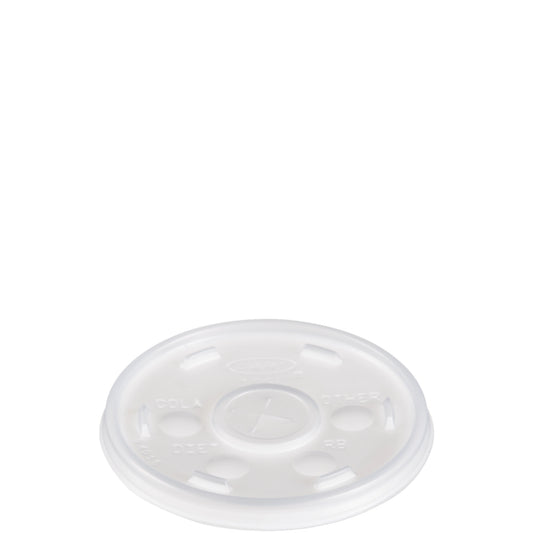 Dart 10oz HIPS Plastic Straw-Slotted Lid Translucent 10SL-1000