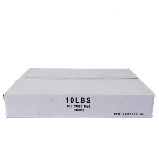10 lb Clear Plastic Ice Bag with Ice Print 500/cs
