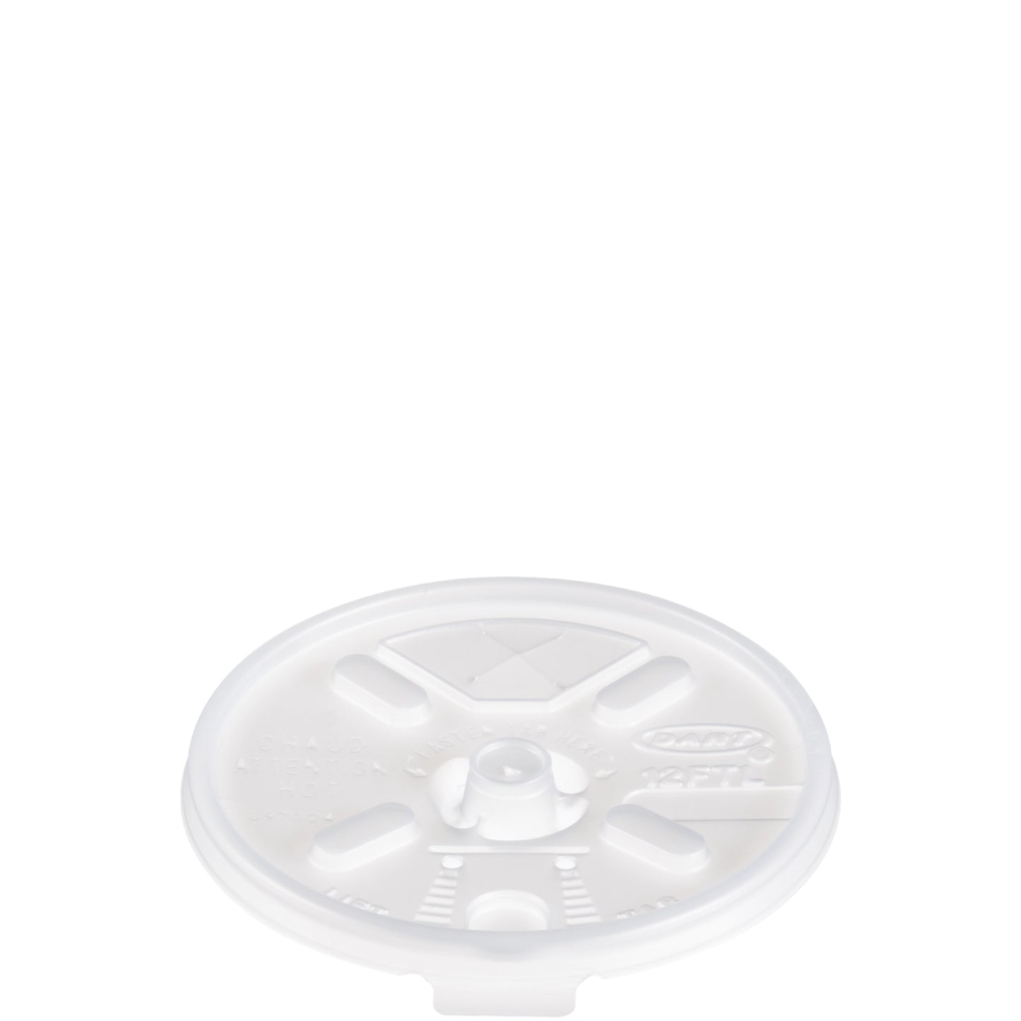 Dart 6-12oz HIPS Plastic Straw-Slotted Lid with Lift n’ Lock Translucent 12FTLS-1000