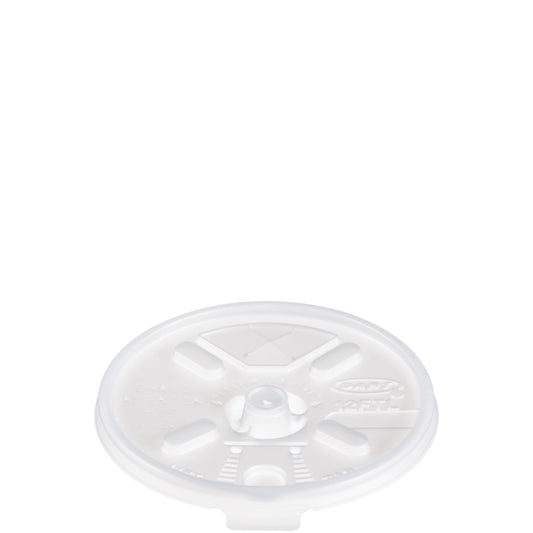 Dart 6-12oz HIPS Plastic Straw-Slotted Lid with Lift n’ Lock Translucent 12FTLS-1000