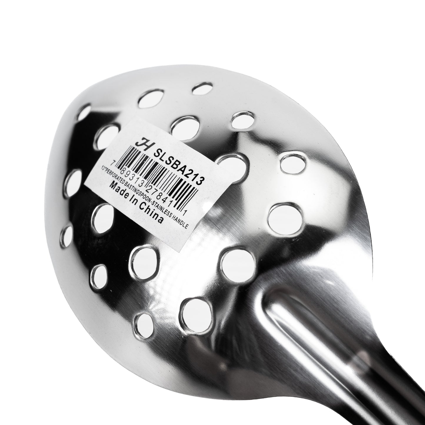 13" Stainless Steel Basting Spoon Stainless Handle(Cuchara De Acero Con Ollos)