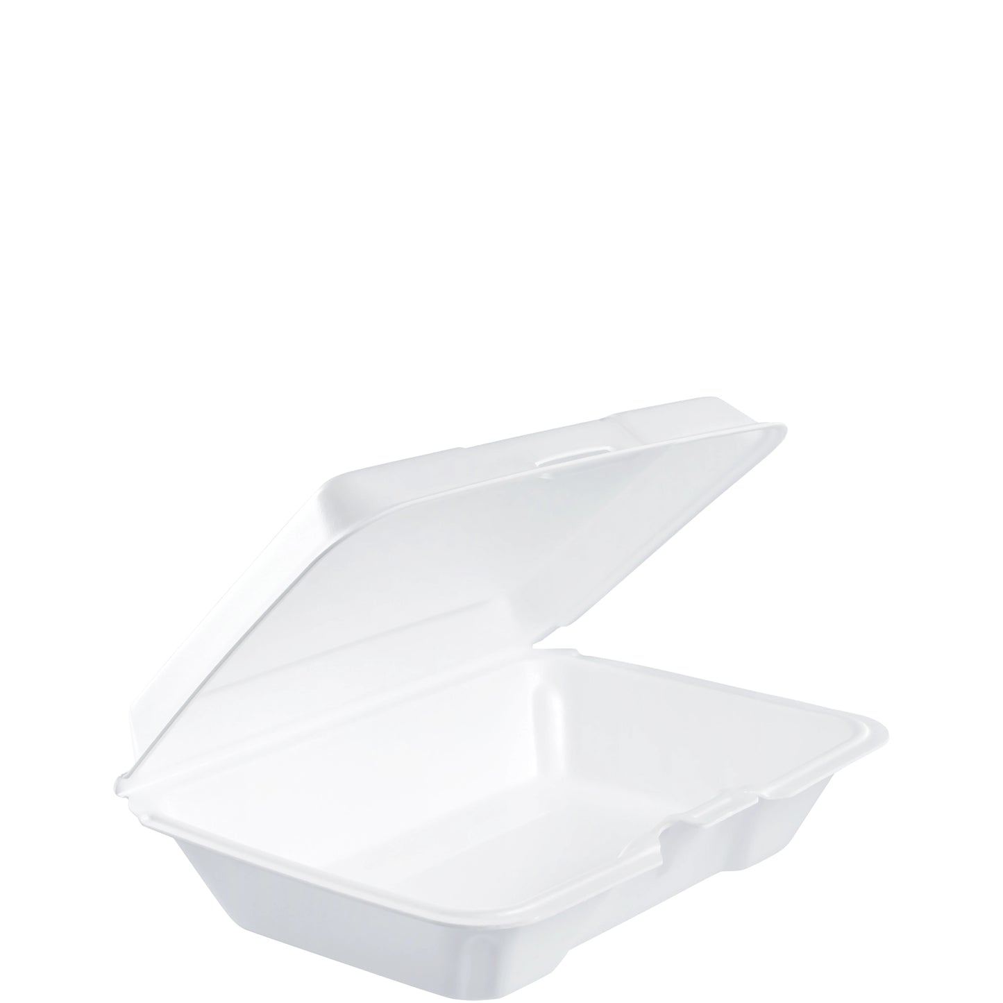 Dart 9x6in Shallow Foam Container w Removable Lid White 206HT1R-200