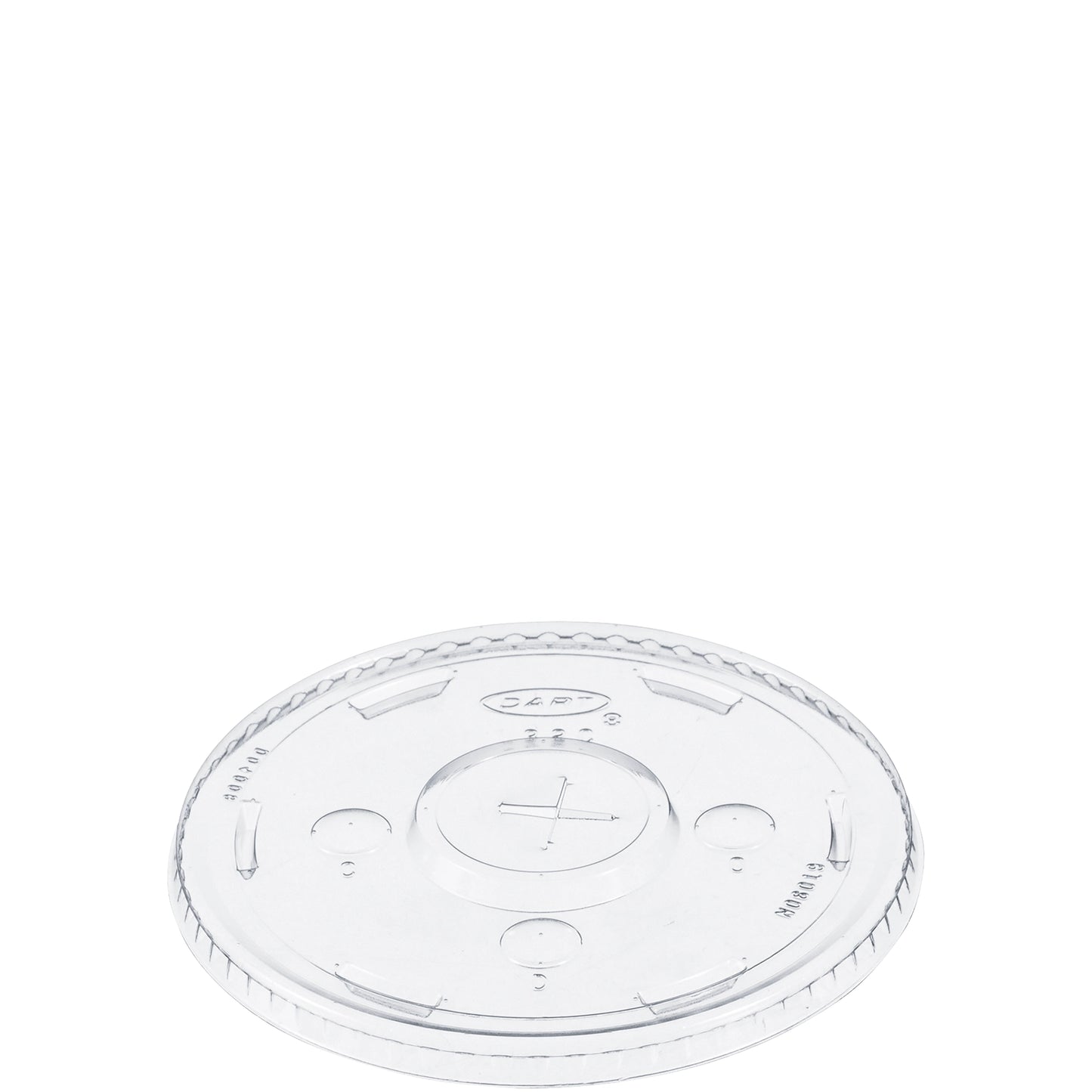 Dart 30-32oz PET Plastic Straw-Slotted Lid with ID Buttons Clear L32CR-1000