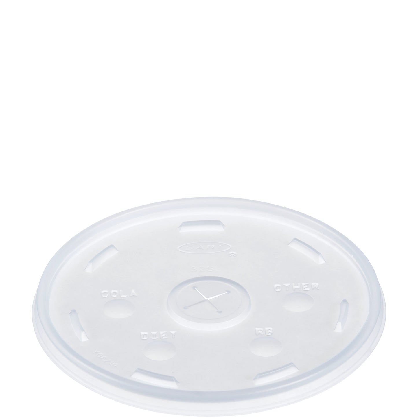 Dart 32oz HIPS Plastic Straw-Slotted Lid Translucent 32SL-1000