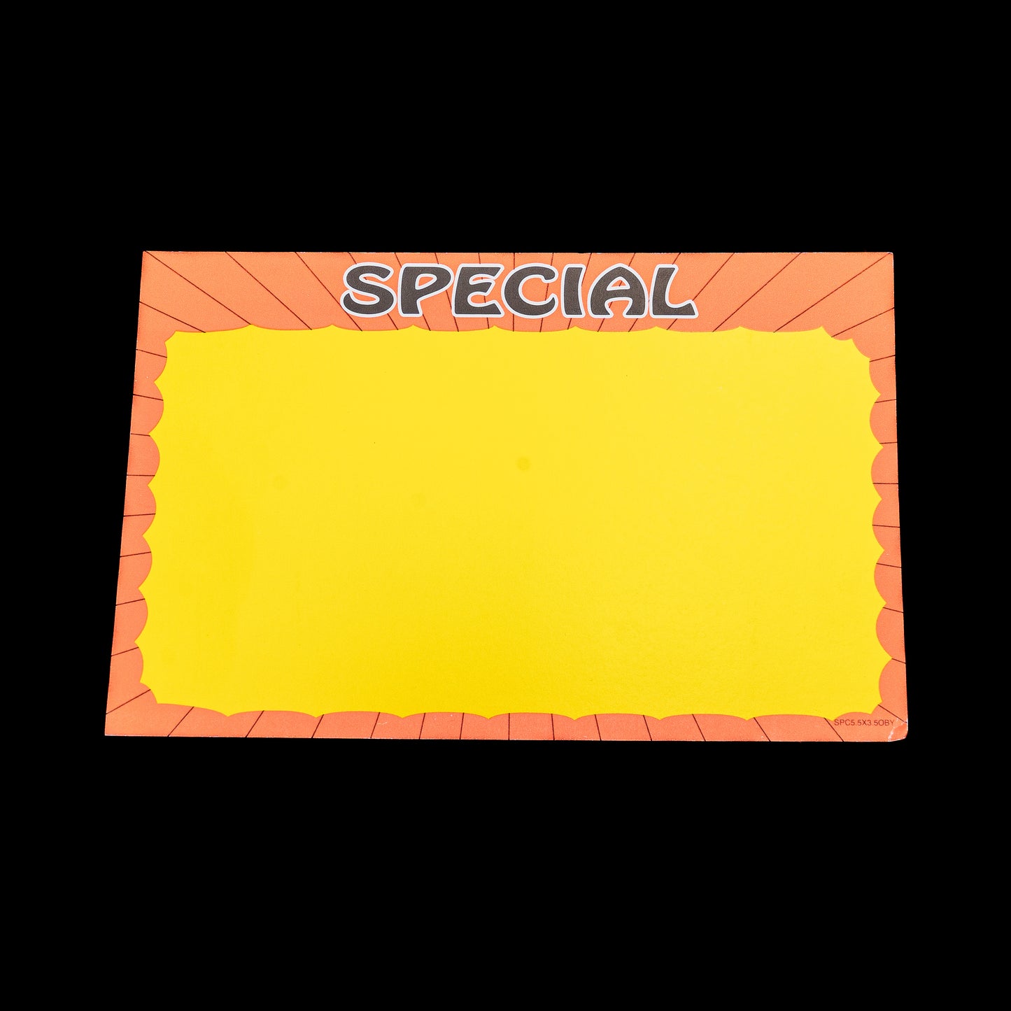 3X5 Special Yellow/Orage Sign Cards