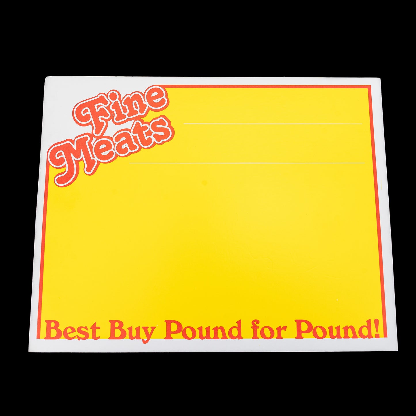 5X7 Fine Meats Sign Cards