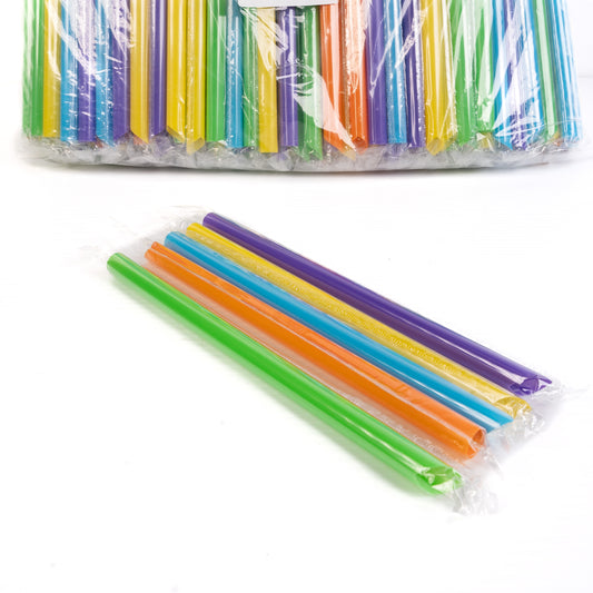 9" Wrapped Boba Color Straws Pointed Tip
