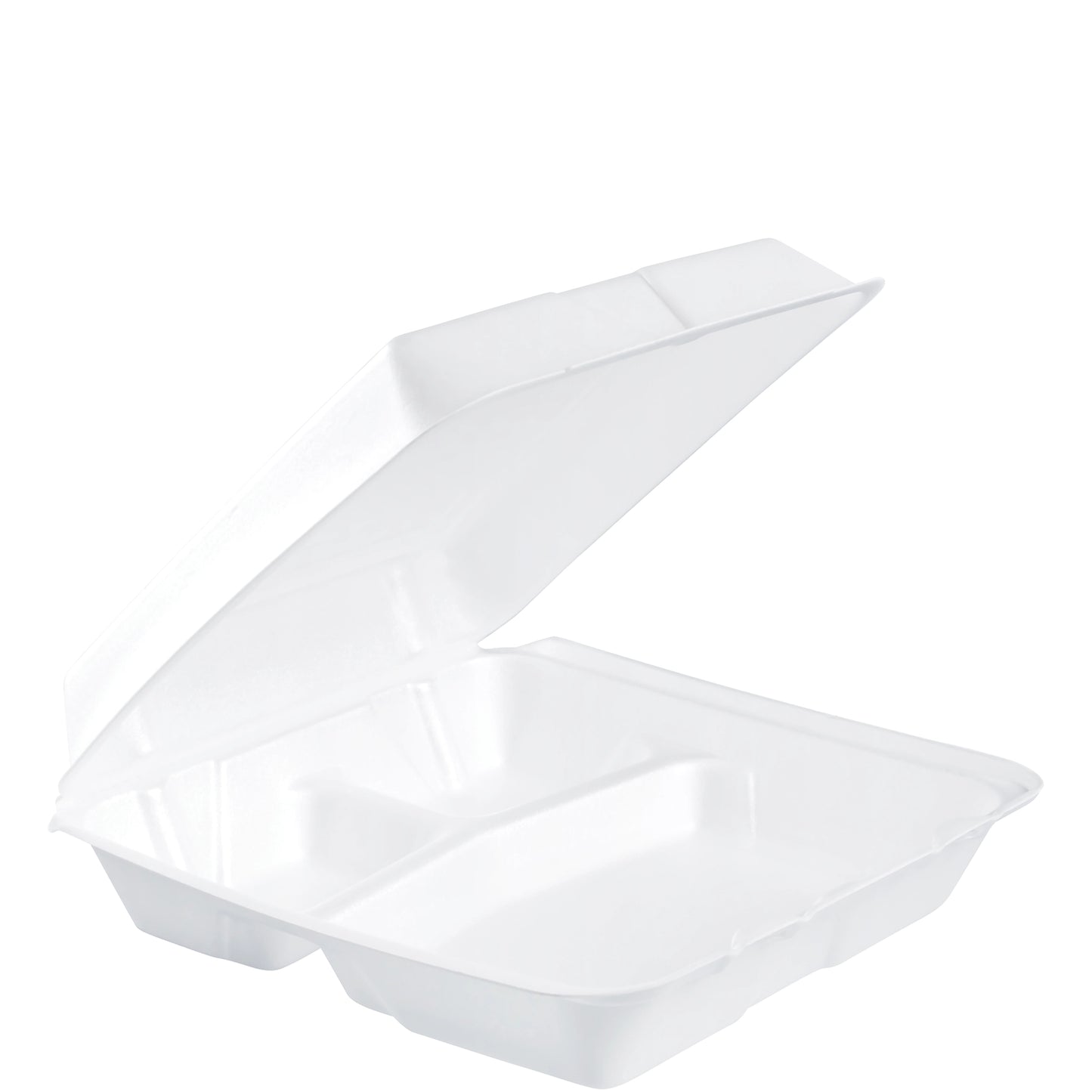 Dart 9.5in 3-Compartment Foam Container w Removable Lid White 95HT3R-200