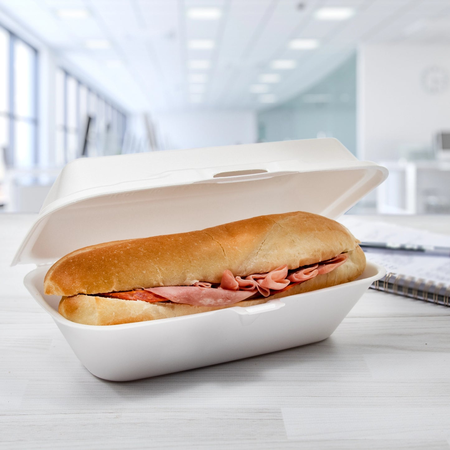 Dart 9x5in Foam Hoagie All Purpose Container w Removable Lid White 99HT1R-500