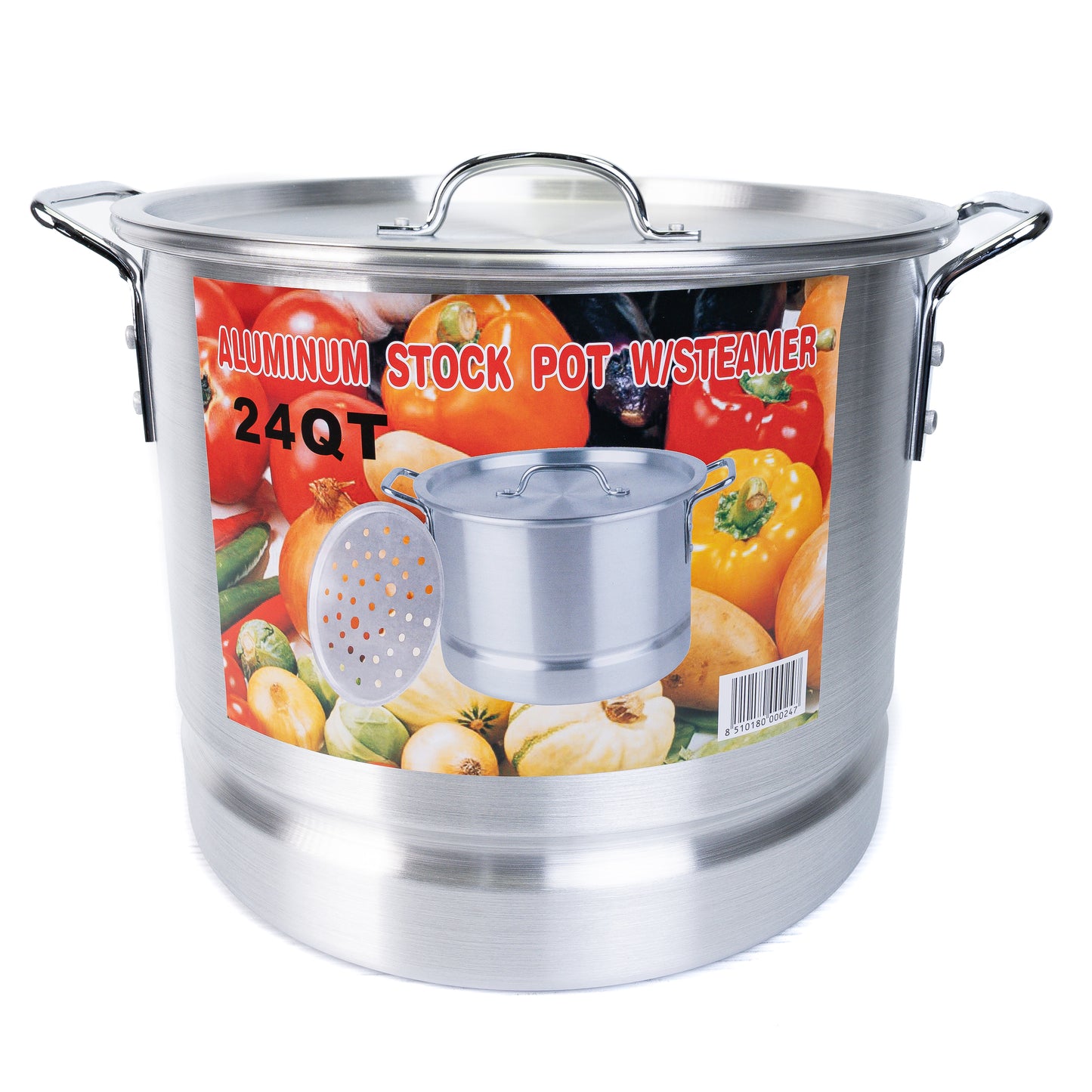 Aluminum Stock Pot w/Steamer 20\24\32\40\52 QT 5PC