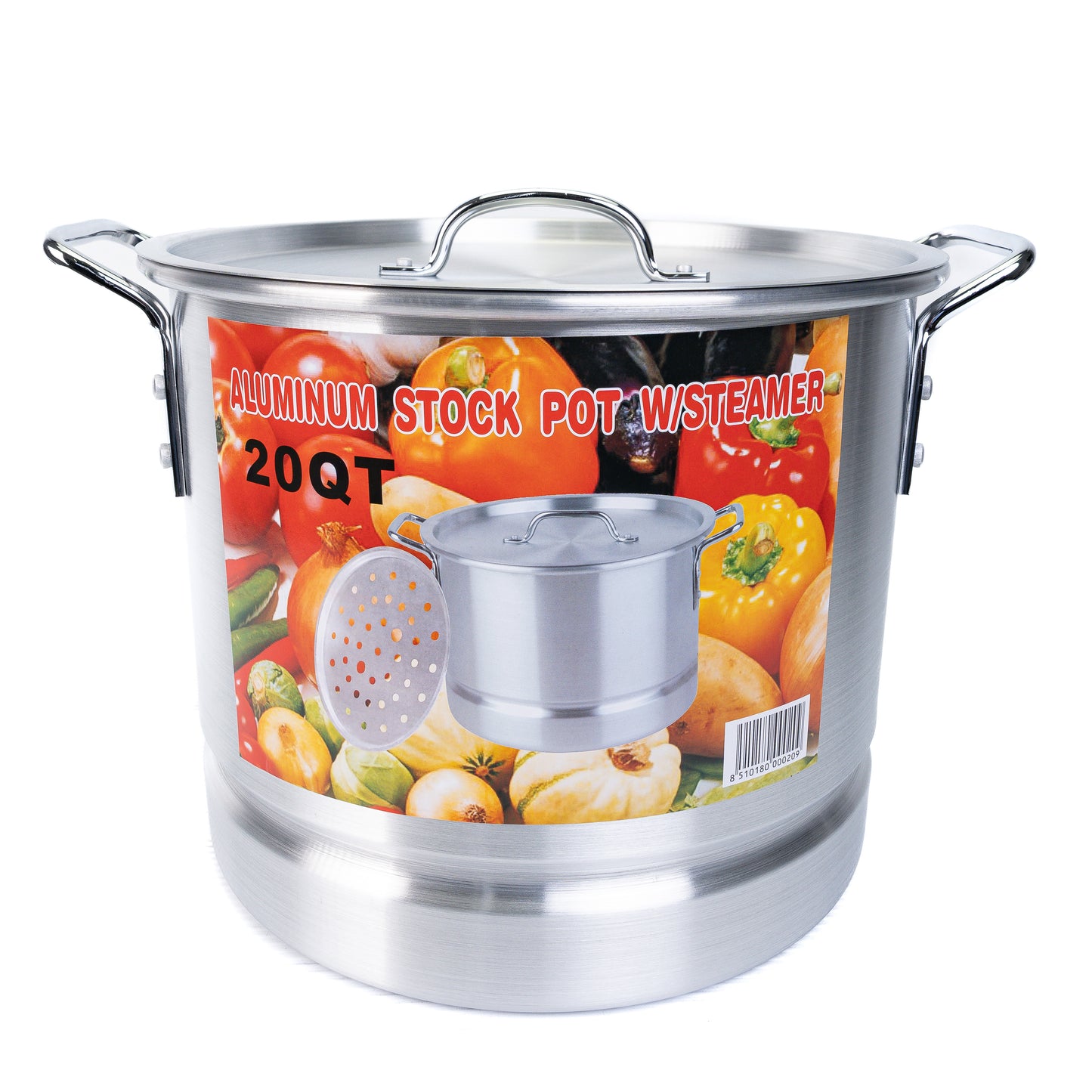 Aluminum Stock Pot w/Steamer 20\24\32\40\52 QT 5PC