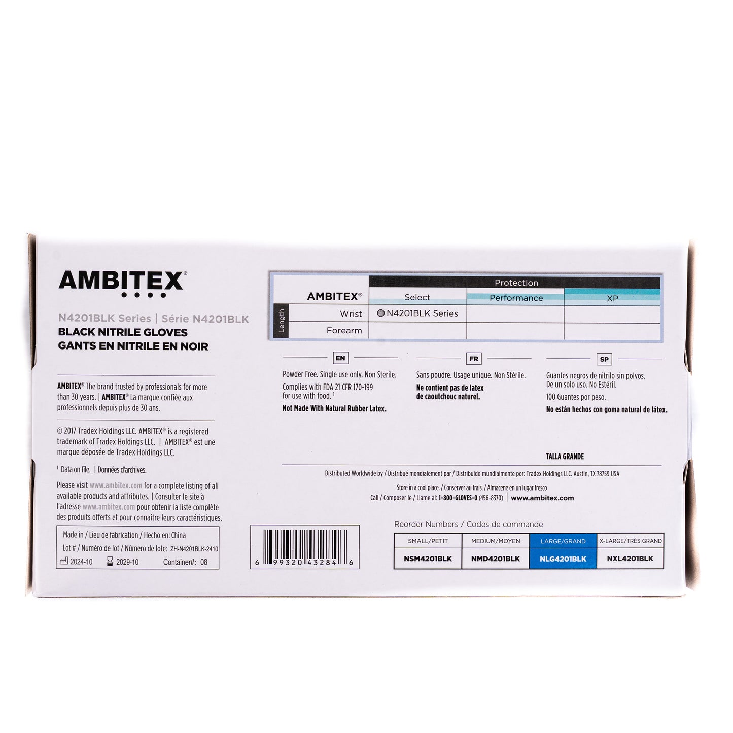 Ambitex Black Nitrile Gloves Guantes Negros