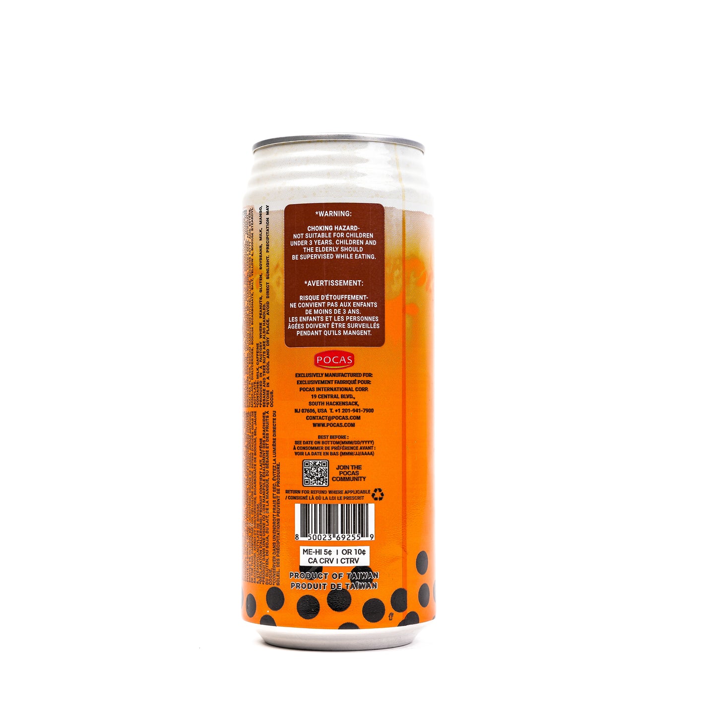 POCAS Bubble Tea Thai Tea Tapioca Pearls 24/490ml