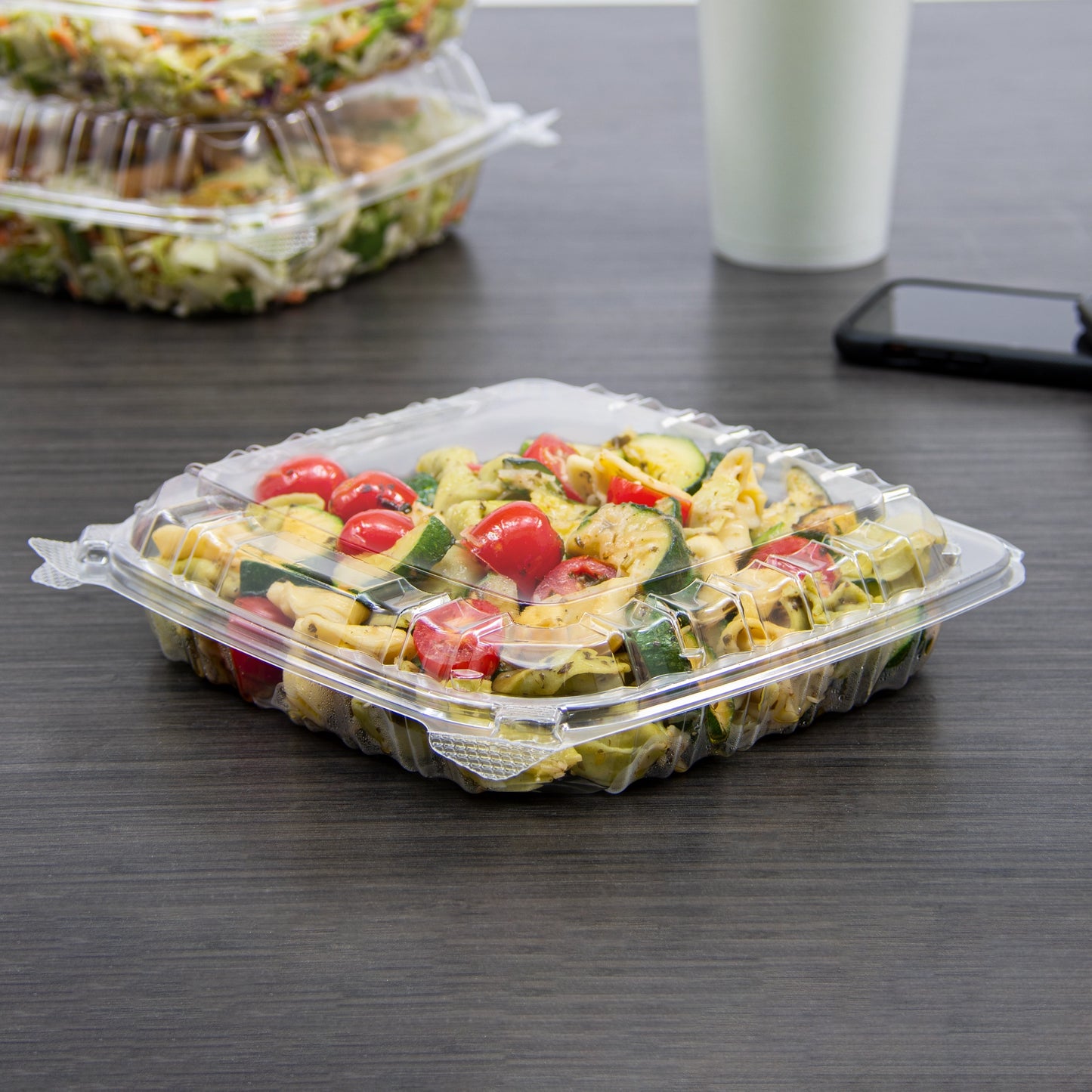 Dart 8in Square Plastic Medium OPS Food Container Clear C89PST1