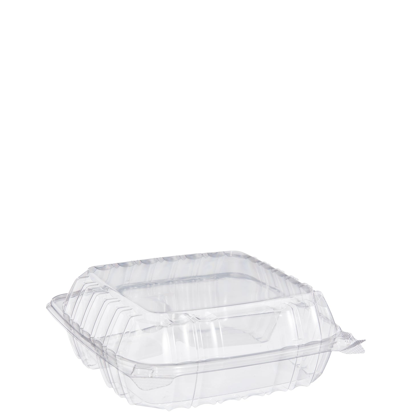 Dart 8.3in Square Plastic 3-Compartment Food Container Clear C90PST3