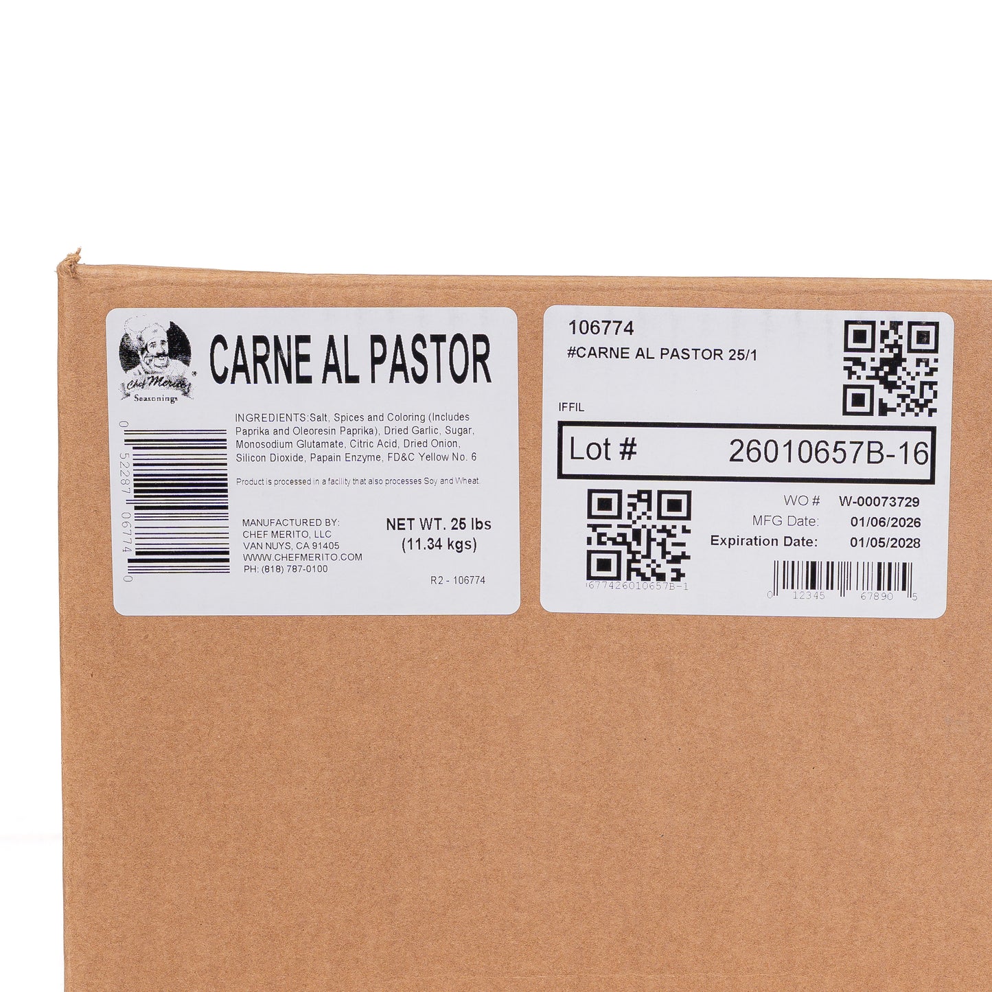 Chef Merito Carne Al Pastor 25 Lbs