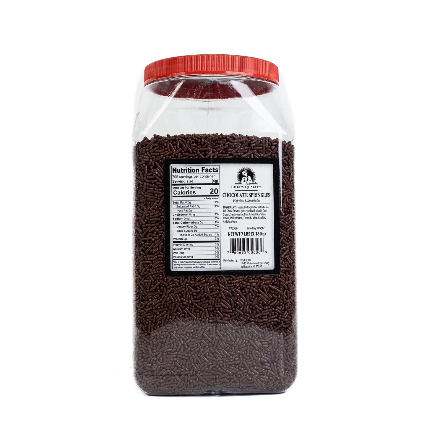 Chef's Quality Chocolate Sprinkles 7 Lbs (Grajea De Chocolate)