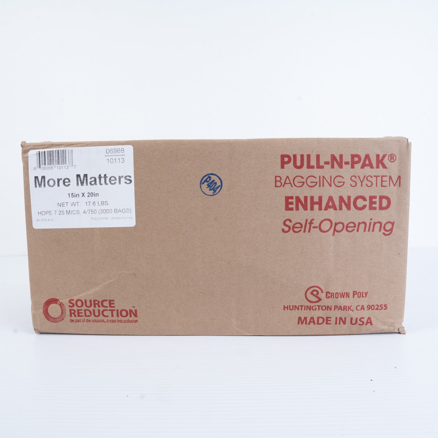 Produce Pull And Pak 15X20/4RL/750 3000 Bags 17.6 Lbs (Crowne)
