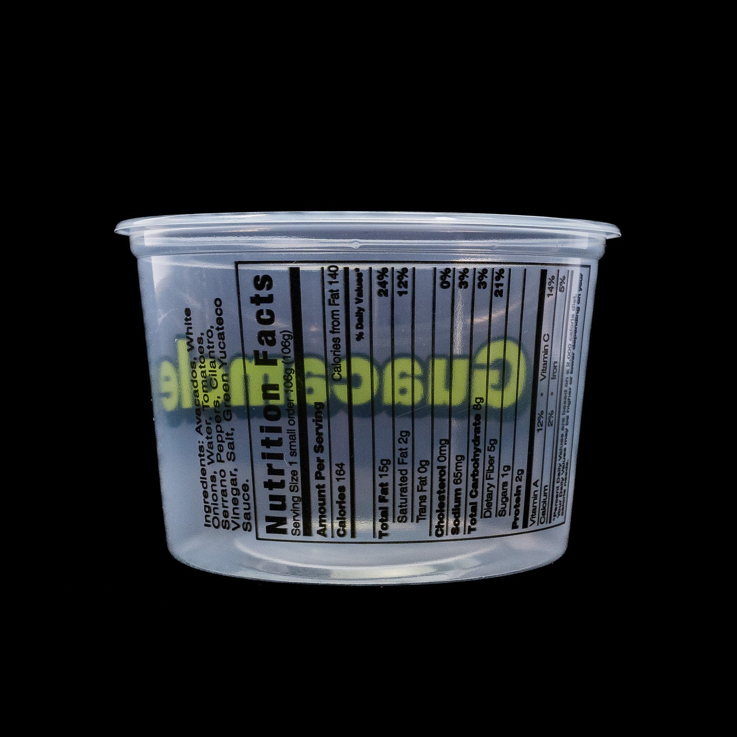Deli Container Guacamole Print Placon Clear 16 oz 500
