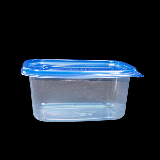 Plastic Food Mid Rectangular Containers 3pk Tuppers 24oz Azul