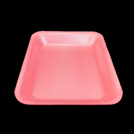 Foam Meat Tray Pink 4L Npx 9 1/4" x 7 1/4" x 1 1/4" - 500/Case