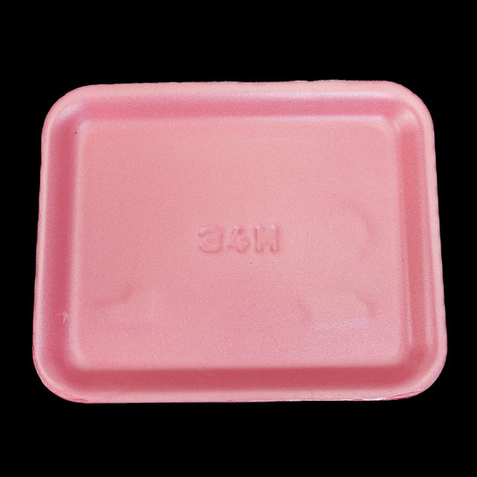 Foam Meat Tray Pink 4S 9 1/4" x 7 1/4" x 1/2" - 500/Case