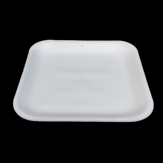 Foam Meat Tray White 1S (1000) 5 1/4" x 5 1/4" x 1/2" - 1,000/Case