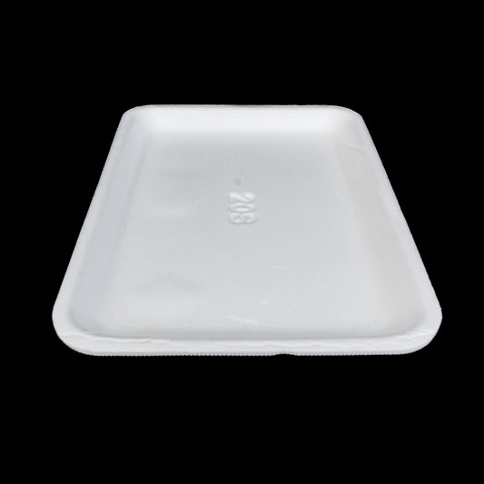 Foam Meat Tray White 20S 8 3/4" x 6 1/2" x 3/4" - 500/Case