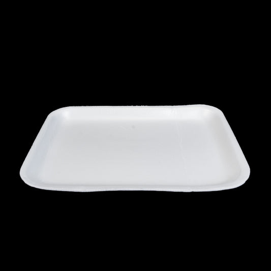 Foam Meat Tray White 2s 8 1/4" x 5 3/4" x 1/2" - 500/Case