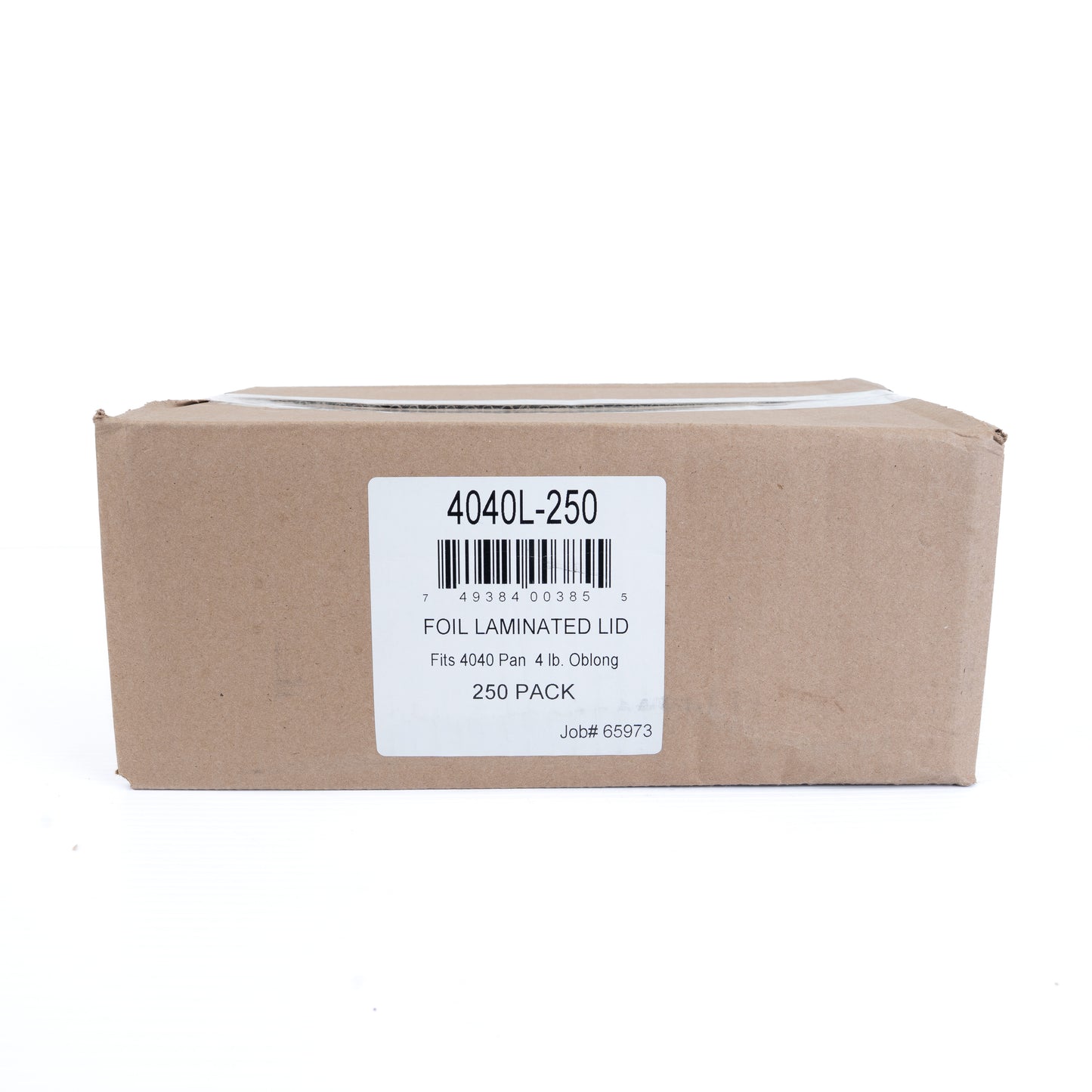Foil-Laminated Board Lid Fit #4040 Pan (Tapa 4lbs Oblong Flat)
