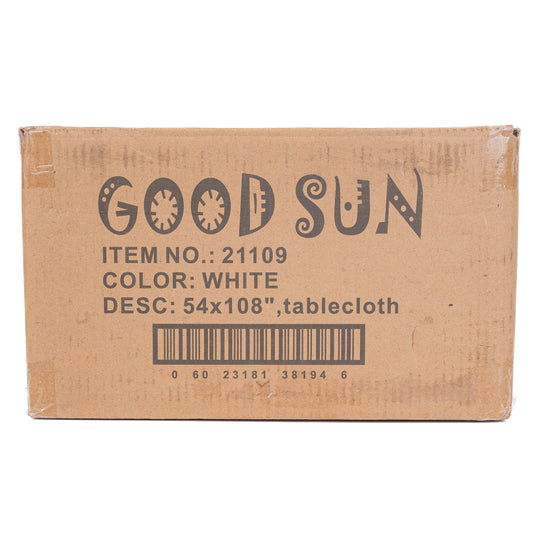 Good Sun White Party Plastic Tablecover 54"x108" 48/CT