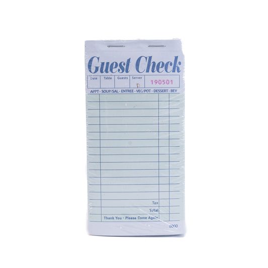 Guest Check Carbonless 2 part Booked Green 10 Books G3632