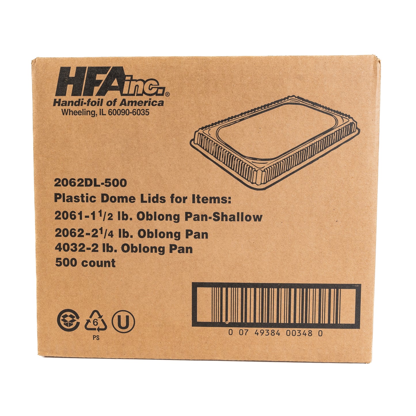 HFA 1/2 Size Sheet Dome Lid-500