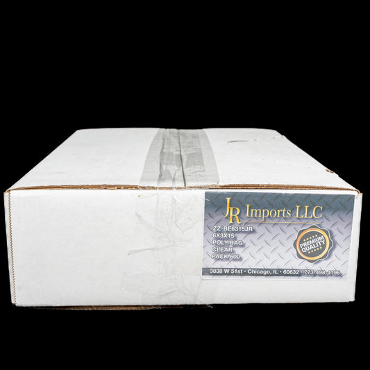 JR Imports Clear Poly Bag 6X3X15 .0.9 Mil-600