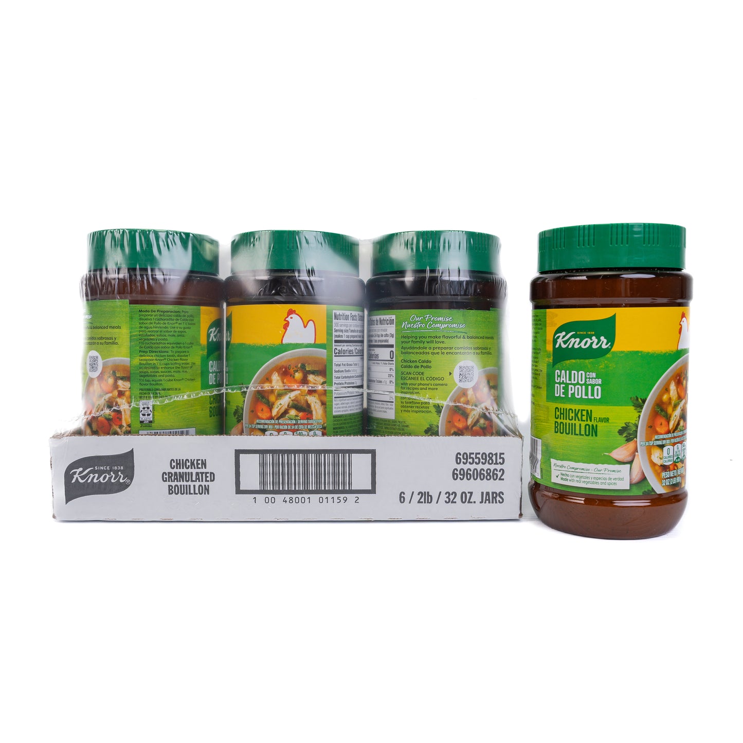 Knorr Chicken Granulated Boullion 6/ 2 Lbs/ 32oz Jars