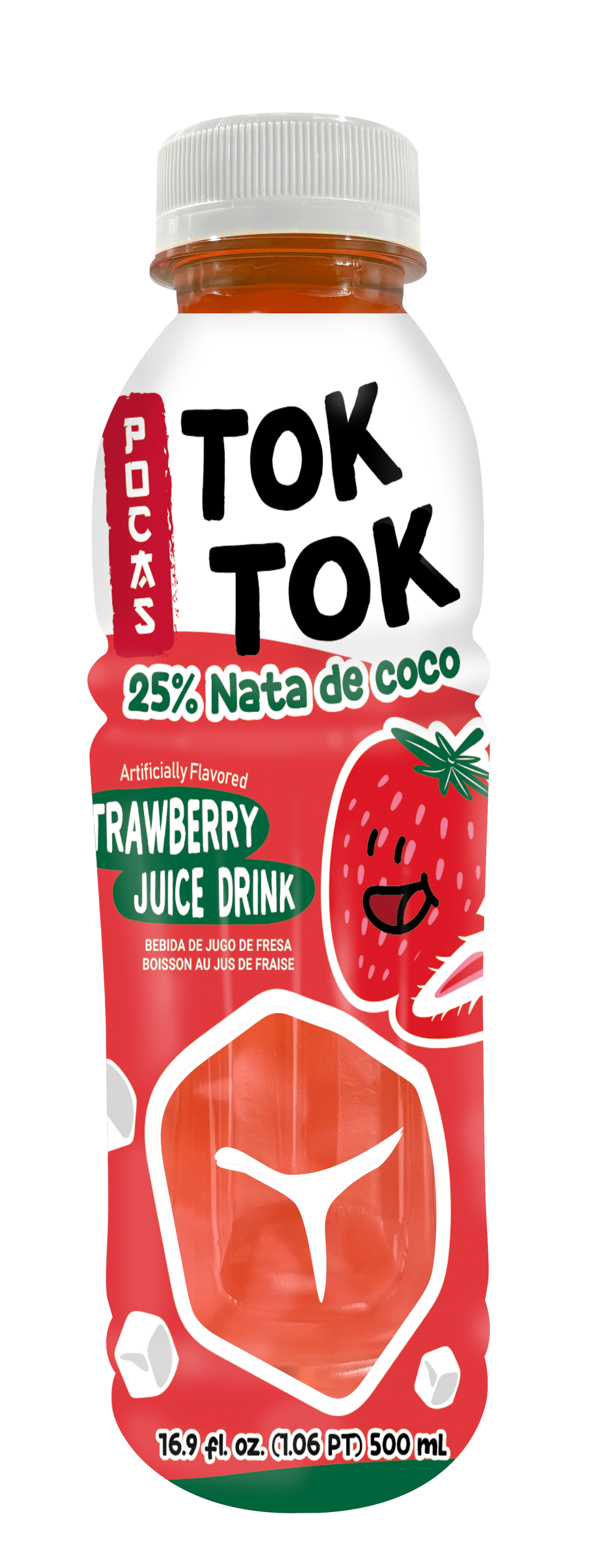 POCAS TOK TOK 25% Nata de Coco Strawberry Juice Drink 12/10.8 OZ