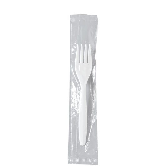 Medium Weight PP Individually Wrapped Fork White(Tenedores Envueltos)-1000