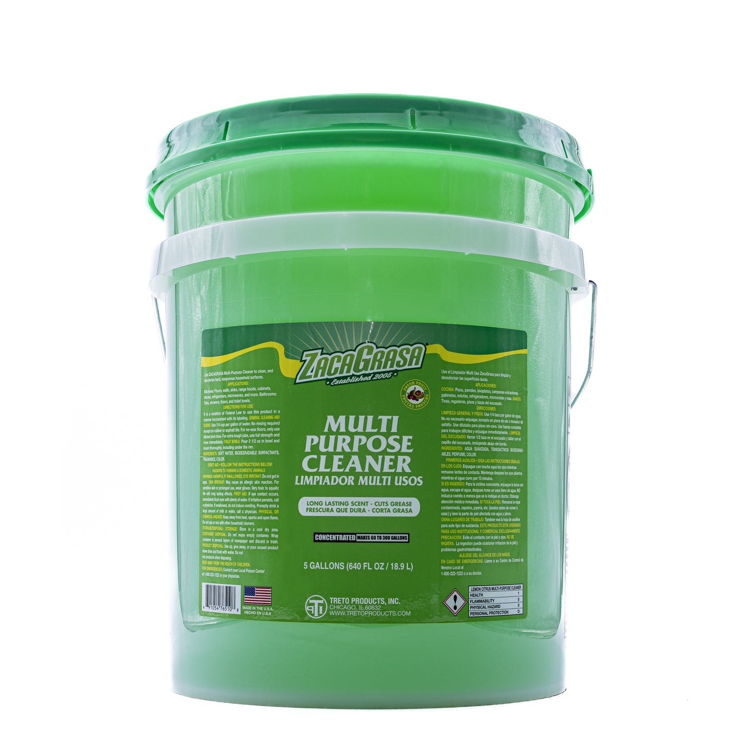 ZacaGrasa Multi Purpose Cleaner Multi Uso(Frutas) Fresh Fruits (5 Gallons /Cubeta)
