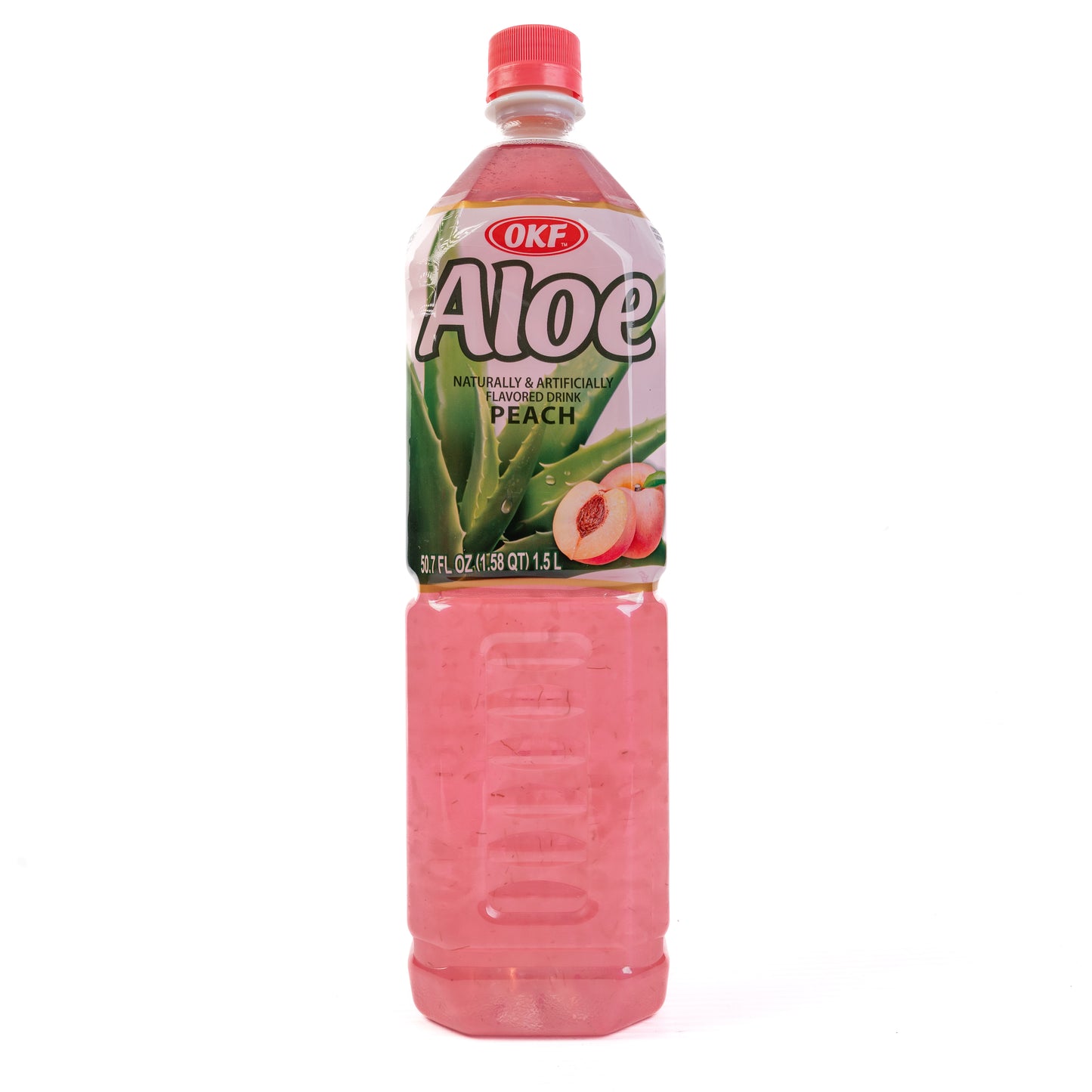 OKF Aloe Peach Naturally and Artificially Flavored Drinks 12/1.5 L