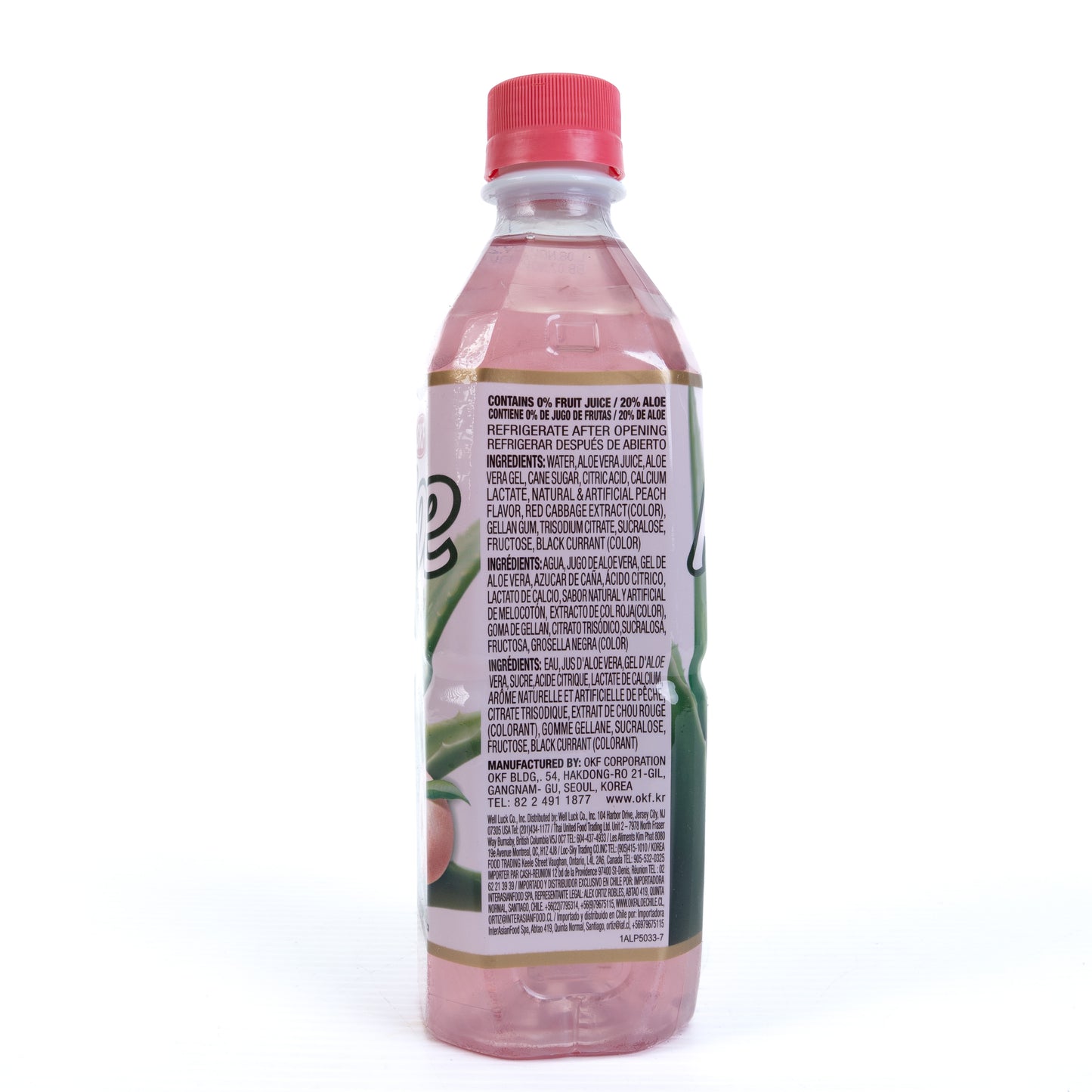OKF Aloe Peach Flavored Drinks 20/16.9 oz