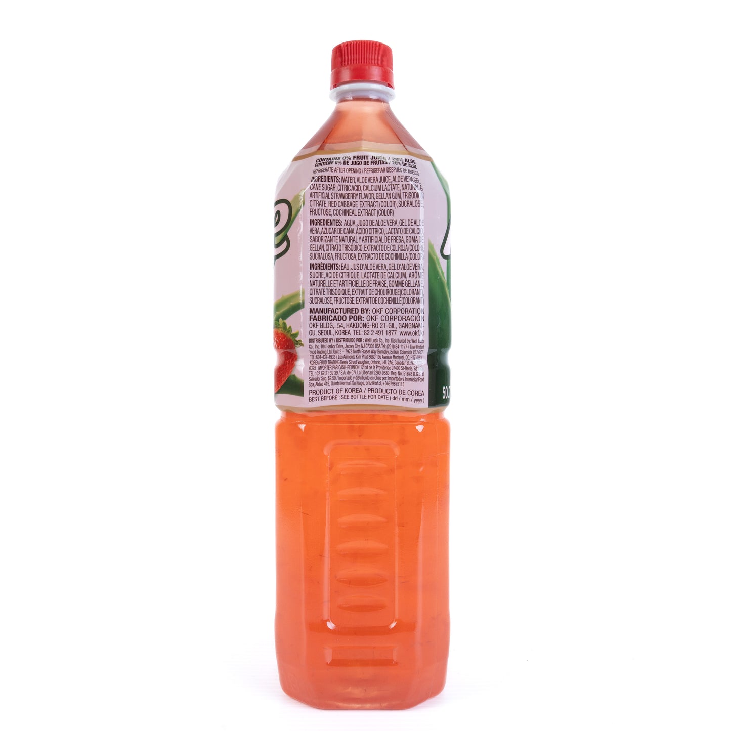 OKF Aloe Strawberry Naturally and Artificially Flavored Drinks 12/1.5 L