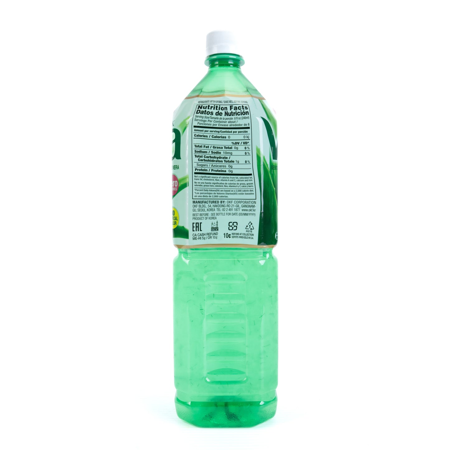 OKF Aloe Vera Naturally and Artificially Flavored Drinks Sugar Free 12/1.5 L