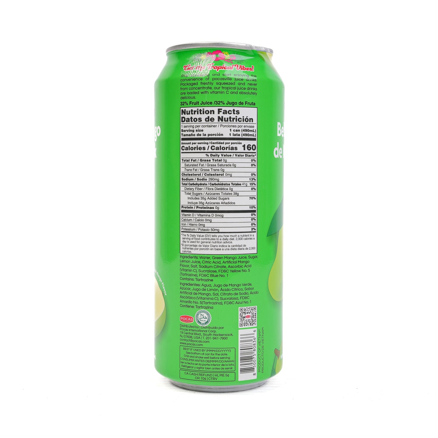 POCAS Green Mango Juice Drink Squeezed 12/16.5 fl oz