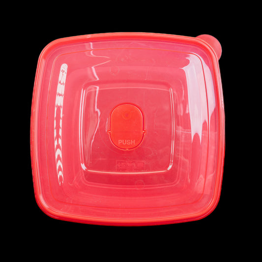 Plastic Food Square Container Xtralarge 76.36 Fl Oz Tupper Rojo