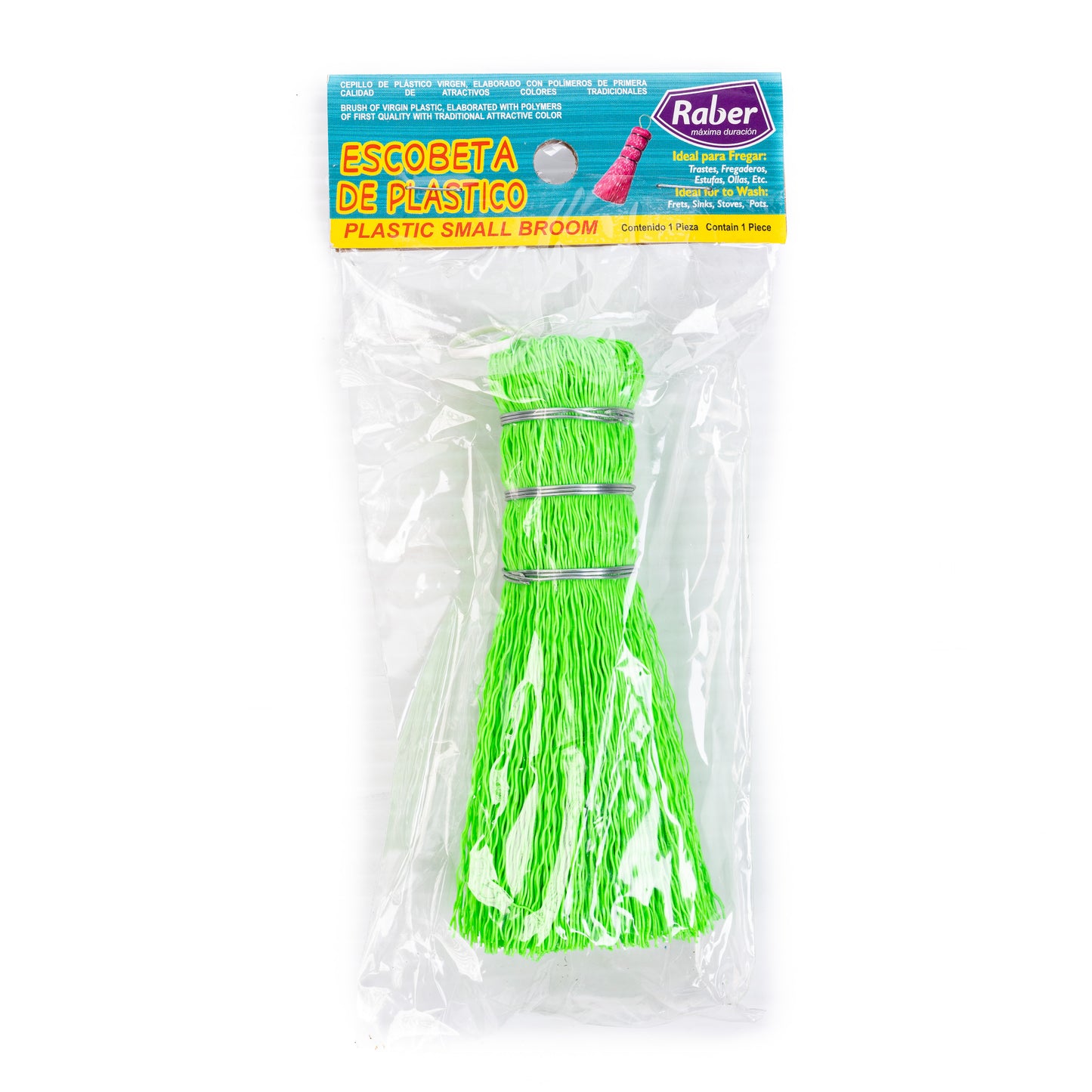 Raber Plastic Small Broom Escobetilla de Plastico