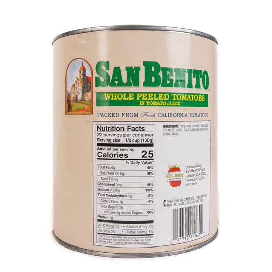 San Benito Whole Peeled Tomatos In Juice 6/10ct