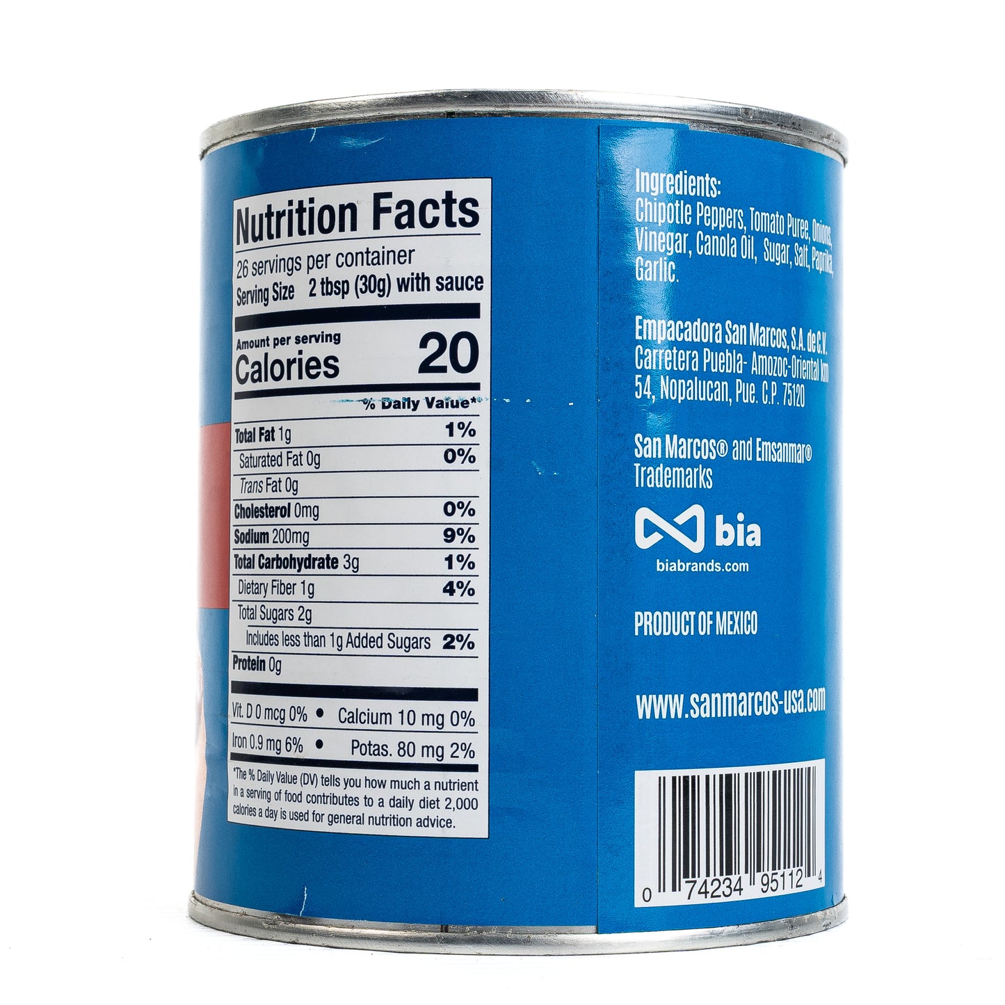 San Marcos Chipotle Peppers in Adobo Sauce 12/11oz