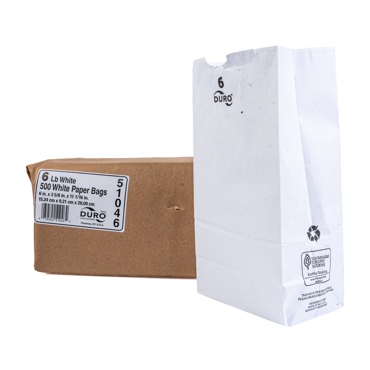 Duro 6 LB White Paper bags 500ct 51046